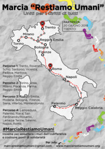 La Marcia “Restiamo Umani” arriva a Scandiano il 29 luglio
